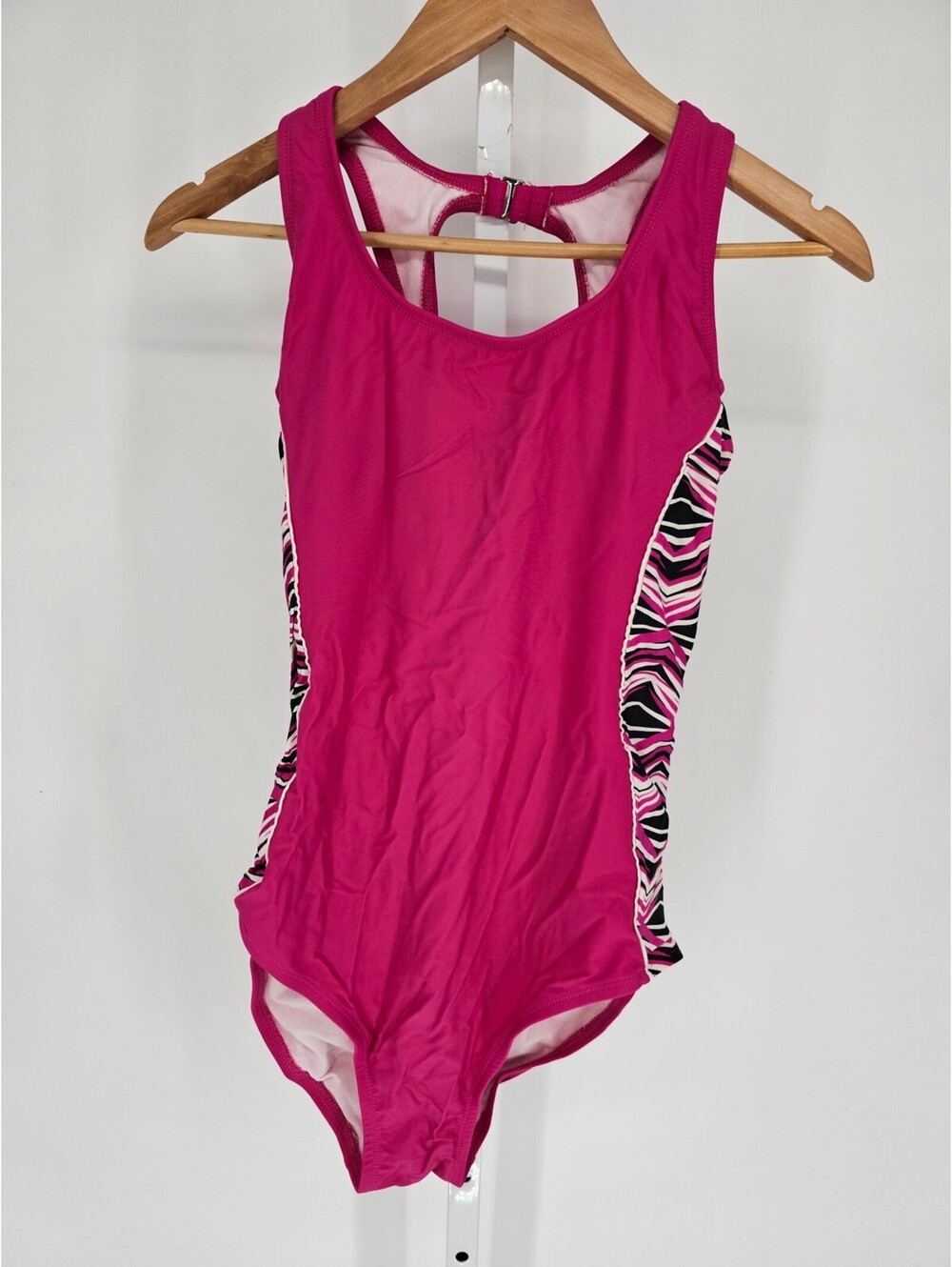 Catalina Womens Sz XL (16-18) One Piece Swimsuit Bright Pink Athletic Cut